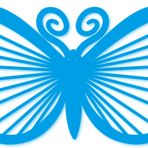 KELEBEK METAL DUVAR DEKORASYON (SKY BLUE, 70)