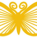 KELEBEK METAL DUVAR DEKORASYON (TRAFFIC YELLOW, 50)
