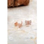 Kelebek Mini Rose Gümüş Küpe 6934