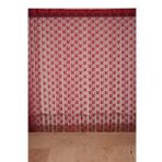 KELEBEK MODEL BORDO RENK İP PERDE HAZIR DÜĞMELERİ DİKİLMİŞ İP PERDE 300*280 cm
