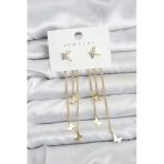 Kelebek Model Gold Renk Pirinç Sallantılı Kadın Küpe 5886