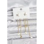 Kelebek Model Gold Renk Pirinç Sallantılı Kadın Küpe (Timya/1395) 196188