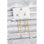 Kelebek Model Gold Renk Pirinç Sallantılı Kadın Küpe - Tj-Bkp11457