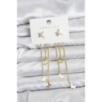 Kelebek Model Gold Renk Pirinç Sallantılı Kadın Küpe