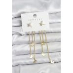 Kelebek Model Gold Renk Pirinç Sallantılı Küpe