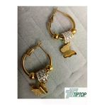 Kelebek Model Zirkon Taşli Gold Renk Küpe