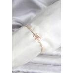 Kelebek Model Zirkon Taşlı Gold Renk Pirinç Su Yolu Kadın Bileklik - Ebj251201w38608