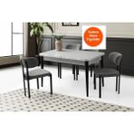 Kelebek Ortadan Açılır Büyüyen Yemek Masası Gri 70 x 120 cm - 70X120 - Gri - Siyah