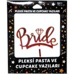 Kelebek Oyuncak Bride Pleksi Pasta Süsü - Kırmızı - Renkli