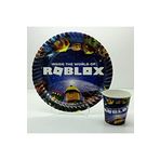 Kelebek Oyuncak Roblox Temalı Karton Tabak Bardak Seti - 8 Adet