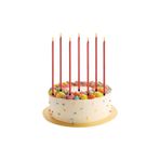 Kelebek Parti ve Kına Kırmızı Pasta Mumu 20 Cm 6'li