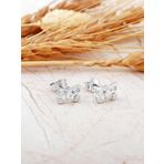 Kelebek Rodyumlu Mini Gümüş Küpe 7345