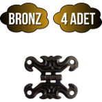 Kelebek Tavla Menteşesi Mobilya Kutu Menteşesi(Bronz)(En:3cm Boy:2cm) - BRONZ - 4 ADET