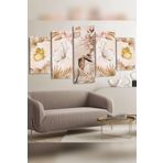 Kelebek Yapraklar 5 Parça Kanvas - Canvas Tablo
