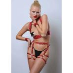 Kelepçeli Deri Fantezi Giyim, Deri Harness Set