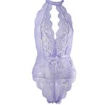 KELITCH Kadın Pantolon Askısı Seksi İç Çamaşırı Tek Parça Babydoll Dantel Bodysuit Seksi Sırtsız Tulum Gecelik, Açık lila 4035Z, M