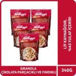 Kellogg's Granola Çikolata Parçacıklı ve Fındıklı 340 G x 5 Adet, %44 Yulaf, Lif Kaynağı Kahvaltılık Gevrek - 340 gr