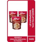 Kellogg's Granola Çikolata Parçacıklı Ve Fındıklı 340g X3 Adet,%44 Yulaf Ezmesi,lif Kaynağı,kahvaltılık