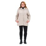 KELLY Kapüşonlu Kapitone Kadın Mont Krem 46