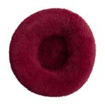 Keluofu 50 cm Pet Kedi Yuvarlak Kabarık Yatak Peluş Mat (Yurt Dışından) - Kırmızı