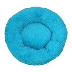 Keluofu 50 cm Pet Kedi Yuvarlak Kabarık Yatak Peluş Mat (Yurt Dışından) - Mavi