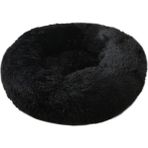Keluofu Kedi Yuvarlak Kabarık Peluş Mat Yatak 50 cm (Yurt Dışından) - Siyah