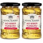 Kemal Kükrer Acı Biber Turşusu Cam Kavanoz 370 cc 2li paket