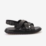 Kemal Tanca Erkek Kauçuk Tabanlı Deri Comfort Günlük Çapraz Bantlı Sandalet 555
