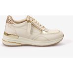Kemal Tanca Kadın Eva Tabanlı Fermuar Detaylı Bağcıklı Casual Spor & Sneaker Ayakkabı 7015 - Krema