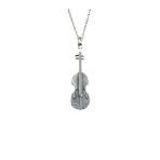 Keman Figürlü Metal Kolye – Unisex Müzik Aletli Takı 60 Cm Zincir