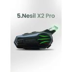 Kemborn X2 Pro Motosiklet Kask Kulaklık 5. Nesil 2 binicili 1ADET Evrensel Eşleşme Intercom Bluetooth 5.3 Kulaklık interkom Seti - Siyah