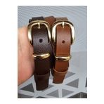 Kemerix %100 Hakiki Deri Acı Kahverengi-Taba Kadın 2'li Kemer Set