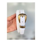 Kemerix %100 Hakiki deri antik kaplama tokalı beyaz kadın kemer 2.5 cm