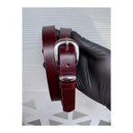 Kemerix %100 Hakiki deri gümüş tokalı bordo kadın kemer