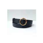 Kemerix Kadın Siyah Gold Halka Toka Kemer İM141