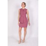 Kemerli Yelek & Kısa Kalem Etek Takım-Rose - 8 Drop (Uzun-Dar Kalıp) - 36