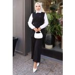 Kemerli Yelek Pantolon Takım Siyah 19250