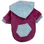 Kemique Burgundy Gray Kapşonlu Sweatshirt Köpek Kıyafeti