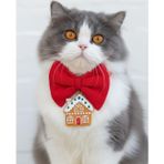 Kemique GingerHome Kedi Papyon Tasması | Kırmızı Fiyonk Boyun Aksesuarı | Noel Temalı Kedi Süsü