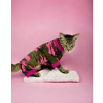 Kemique Pinky Camouflage Penye Tulum Kedi Tulumu Kedi Elbisesi GRİ M