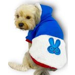 Kemique Sweet Blue Rabbit Kapşonlu Sweatshirt Köpek Kıyafeti Köpek Elbisesi - M