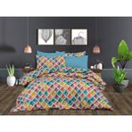 Kemteks Home Collection - Damla %100 Pamuk 6 Parça Çift Kişilik Nevresim Takımı – Çift Renk Tasarım - Renkli - 220 x 240 cm