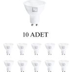 Kendal Elektrik KES047 7W LED Ampul GU10 Duy Beyaz Işık - 10’lu Paket - RGB