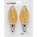 Kendal KES610 – LED Flamanlı Buji Ampul 4W (2700K | E14 | 2’li Paket)