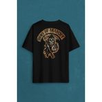 Kendim Seçtim Anarşi Eylem I How To Draw The Sons Of Anarchy Sırt Ön Baskılı Oversize Tişört Unisex T-Shirt10 - 2XL - Siyah