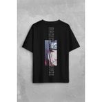 Kendim Seçtim Anime Itachi Uchiha Naruto Manga Konoha Sharingan Baskılı Unisex Oversize T-Shirt - Siyah - XL