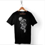 Kendim Seçtim Astronot Nba Basketball Uzay Cosmos Baskılı Tişört Unisex T-Shirt - Siyah - XS