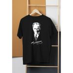 Kendim Seçtim Atatürk 10 Kasım Gazi Mustafa Kemal 100. Yıl 1938 Baskılı Siyah T-shirt Unisex Tişört