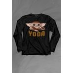Kendim Seçtim Baby On Board Yoda Star Wars Kahverengi Bebek Mandalorian Uzun Kollu Tişört Baskılı T-Shirt - 001-Siyah - XL