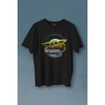 Kendim Seçtim Baby On Board Yoda Star Wars Yeşil Bebek Mandalorian Baskılı Tişört T-Shirt - Siyah